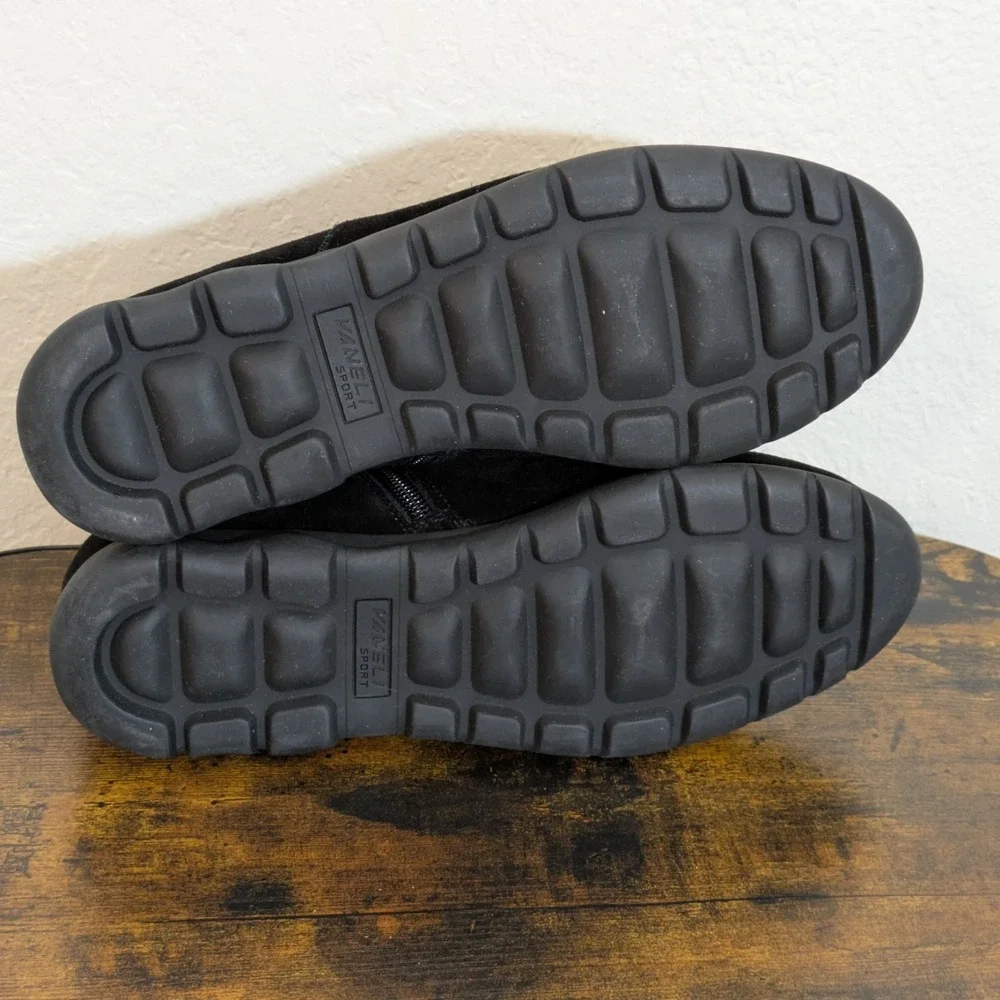 Vaneli Sport Leeta Black Suede Ankle‎ Boots Zip Booties Women's 6.5 M